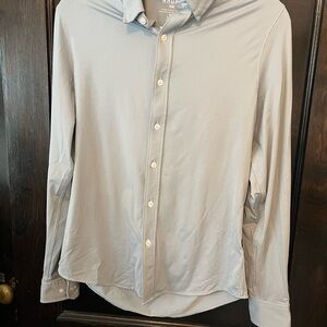 RHONE Gray Micro-Pattern Slim Fit Button-Up Shirt